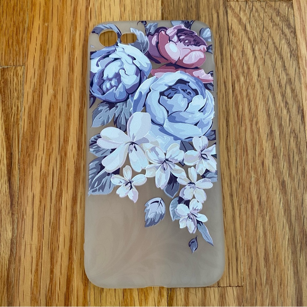 iPhone 7/8 Purple Floral Phone Case Frosted Phone Cover